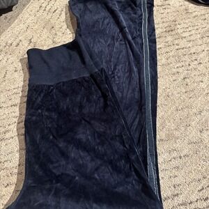 Women's  Mandarine Plus Size Velore Pants NWT Navy Blue With Silver Stripe  2XL